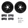 8612-46014 Drilled/Slotted Brake Rotors w/5000 Euro Ceramic Brake Pads Kit & Hardware [Black], 2009-2015 GM, Position: Front - image 1