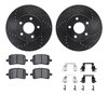 8612-47003 Drilled/Slotted Brake Rotors w/5000 Euro Ceramic Brake Pads Kit & Hardware [Black], 2006-2011 GM, Position: Front - image 2