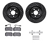 8612-47005 Drilled/Slotted Brake Rotors w/5000 Euro Ceramic Brake Pads Kit & Hardware [Black], 2007-2010 GM, Position: Front - image 1