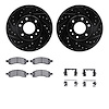 8612-48004 Drilled/Slotted Brake Rotors w/5000 Euro Ceramic Brake Pads Kit & Hardware [Black], 2006-2009 GM, Position: Front - image 1