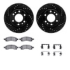 8612-48005 Drilled/Slotted Brake Rotors w/5000 Euro Ceramic Brake Pads Kit & Hardware [Black], 2006-2009 GM, Position: Front - image 1