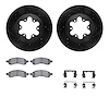 8612-48007 Drilled/Slotted Brake Rotors w/5000 Euro Ceramic Brake Pads Kit & Hardware [Black], 2009-2012 GM, Position: Front - image 1
