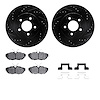 8612-54010 Drilled/Slotted Brake Rotors w/5000 Euro Ceramic Brake Pads Kit & Hardware [Black], 2005-2014 Ford/Lincoln/Mercury/Ma - image 1