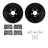 8612-54012 Drilled/Slotted Brake Rotors w/5000 Euro Ceramic Brake Pads Kit & Hardware [Black], 2007-2014 Ford/Lincoln/Mercury/Ma - image 1