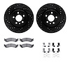 8612-54013 Drilled/Slotted Brake Rotors w/5000 Euro Ceramic Brake Pads Kit & Hardware [Black], 2010-2010 Ford/Lincoln/Mercury/Ma - image 1