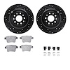 8612-54021 Drilled/Slotted Brake Rotors w/5000 Euro Ceramic Brake Pads Kit & Hardware [Black], 2005-2009 Ford/Lincoln/Mercury/Ma - image 1