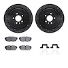 8612-54026 Drilled/Slotted Brake Rotors w/5000 Euro Ceramic Brake Pads Kit & Hardware [Black], 2013-2014 Ford/Lincoln/Mercury/Ma - image 1
