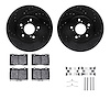 8612-58006 Drilled/Slotted Brake Rotors w/5000 Euro Ceramic Brake Pads Kit & Hardware [Black], 2005-2012 Acura/Honda, Position:  - image 1