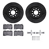 8612-59007 Drilled/Slotted Brake Rotors w/5000 Euro Ceramic Brake Pads Kit & Hardware [Black], 2017-2021 Acura/Honda, Position:  - image 1