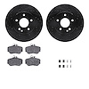 8612-63000 Drilled/Slotted Brake Rotors w/5000 Euro Ceramic Brake Pads Kit & Hardware [Black], 1994-1997 Mercedes-Benz, Position - image 1
