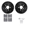 8612-63007 Drilled/Slotted Brake Rotors w/5000 Euro Ceramic Brake Pads Kit & Hardware [Black], 1967-1991 Mercedes-Benz, Position - image 1
