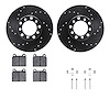 8612-63012 Drilled/Slotted Brake Rotors w/5000 Euro Ceramic Brake Pads Kit & Hardware [Black], 1968-1976 Mercedes-Benz, Position - image 1