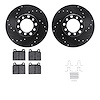 8612-63013 Drilled/Slotted Brake Rotors w/5000 Euro Ceramic Brake Pads Kit & Hardware [Black], 1968-1976 Mercedes-Benz, Position - image 1