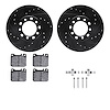 8612-63014 Drilled/Slotted Brake Rotors w/5000 Euro Ceramic Brake Pads Kit & Hardware [Black], 1973-1979 Mercedes-Benz, Position - image 1