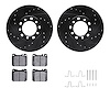 8612-63016 Drilled/Slotted Brake Rotors w/5000 Euro Ceramic Brake Pads Kit & Hardware [Black], 1979-1985 Mercedes-Benz, Position - image 1