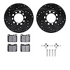 8612-63017 Drilled/Slotted Brake Rotors w/5000 Euro Ceramic Brake Pads Kit & Hardware [Black], 1979-1985 Mercedes-Benz, Position - image 1