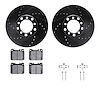 8612-63019 Drilled/Slotted Brake Rotors w/5000 Euro Ceramic Brake Pads Kit & Hardware [Black], 1979-1985 Mercedes-Benz, Position - image 1