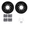 8612-63022 Drilled/Slotted Brake Rotors w/5000 Euro Ceramic Brake Pads Kit & Hardware [Black], 1973-1979 Mercedes-Benz, Position - image 1