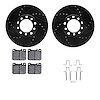 8612-63023 Drilled/Slotted Brake Rotors w/5000 Euro Ceramic Brake Pads Kit & Hardware [Black], 1973-1979 Mercedes-Benz, Position - image 1
