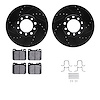 8612-63025 Drilled/Slotted Brake Rotors w/5000 Euro Ceramic Brake Pads Kit & Hardware [Black], 1979-1980 Mercedes-Benz, Position - image 1