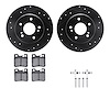8612-63028 Drilled/Slotted Brake Rotors w/5000 Euro Ceramic Brake Pads Kit & Hardware [Black], 1987-2000 Mercedes-Benz, Position - image 1