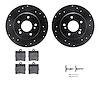 8612-63029 Drilled/Slotted Brake Rotors w/5000 Euro Ceramic Brake Pads Kit & Hardware [Black], 1996-2015 Multiple Makes/Models,  - image 1
