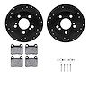 8612-63031 Drilled/Slotted Brake Rotors w/5000 Euro Ceramic Brake Pads Kit & Hardware [Black], 1984-1995 Mercedes-Benz, Position - image 1