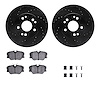 8612-63034 Drilled/Slotted Brake Rotors w/5000 Euro Ceramic Brake Pads Kit & Hardware [Black], 1984-1995 Mercedes-Benz, Position - image 1