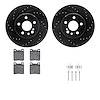 8612-63041 Drilled/Slotted Brake Rotors w/5000 Euro Ceramic Brake Pads Kit & Hardware [Black], 1992-1999 Mercedes-Benz, Position - image 1