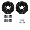 8612-63042 Drilled/Slotted Brake Rotors w/5000 Euro Ceramic Brake Pads Kit & Hardware [Black], 1992-1994 Mercedes-Benz, Position - image 1