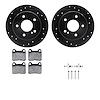 8612-63044 Drilled/Slotted Brake Rotors w/5000 Euro Ceramic Brake Pads Kit & Hardware [Black], 1994-1995 Mercedes-Benz, Position - image 1