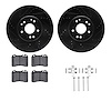 8612-63047 Drilled/Slotted Brake Rotors w/5000 Euro Ceramic Brake Pads Kit & Hardware [Black], 1994-2002 Mercedes-Benz, Position - image 1
