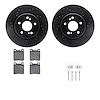 8612-63048 Drilled/Slotted Brake Rotors w/5000 Euro Ceramic Brake Pads Kit & Hardware [Black], 1993-2002 Mercedes-Benz, Position - image 1