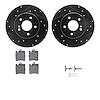 8612-63051 Drilled/Slotted Brake Rotors w/5000 Euro Ceramic Brake Pads Kit & Hardware [Black], 1996-2011 Mercedes-Benz, Position - image 1