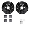8612-63056 Drilled/Slotted Brake Rotors w/5000 Euro Ceramic Brake Pads Kit & Hardware [Black], 1998-2009 Multiple Makes/Models,  - image 1