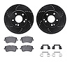 8612-63060 Drilled/Slotted Brake Rotors w/5000 Euro Ceramic Brake Pads Kit & Hardware [Black], 2003-2015 Mercedes-Benz, Position - image 1