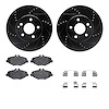8612-63063 Drilled/Slotted Brake Rotors w/5000 Euro Ceramic Brake Pads Kit & Hardware [Black], 2003-2009 Mercedes-Benz, Position - image 1