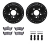 8612-63078 Drilled/Slotted Brake Rotors w/5000 Euro Ceramic Brake Pads Kit & Hardware [Black], 1998-2005 Mercedes-Benz, Position - image 1