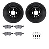 8612-63080 Drilled/Slotted Brake Rotors w/5000 Euro Ceramic Brake Pads Kit & Hardware [Black], 2006-2012 Mercedes-Benz, Position - image 1