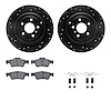 8612-63081 Drilled/Slotted Brake Rotors w/5000 Euro Ceramic Brake Pads Kit & Hardware [Black], 2006-2012 Mercedes-Benz, Position - image 1