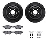 8612-63083 Drilled/Slotted Brake Rotors w/5000 Euro Ceramic Brake Pads Kit & Hardware [Black], 2006-2012 Mercedes-Benz, Position - image 1
