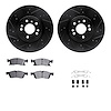 8612-63087 Drilled/Slotted Brake Rotors w/5000 Euro Ceramic Brake Pads Kit & Hardware [Black], 2012-2018 Mercedes-Benz, Position - image 1