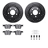 8612-63095 Drilled/Slotted Brake Rotors w/5000 Euro Ceramic Brake Pads Kit & Hardware [Black], 2015-2021 Mercedes-Benz, Position - image 1