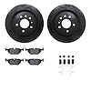 8612-65008 Drilled/Slotted Brake Rotors w/5000 Euro Ceramic Brake Pads Kit & Hardware [Black], 2002-2010 GM, Position: Rear - image 1