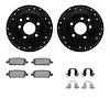 8612-67001 Drilled/Slotted Brake Rotors w/5000 Euro Ceramic Brake Pads Kit & Hardware [Black], Fits Select Multiple Makes/Models - image 1