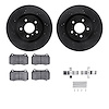 8612-68001 Drilled/Slotted Brake Rotors w/5000 Euro Ceramic Brake Pads Kit & Hardware [Black], 2003-2008 Infiniti/Nissan, Positi - image 1