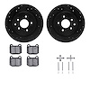 8612-68002 Drilled/Slotted Brake Rotors w/5000 Euro Ceramic Brake Pads Kit & Hardware [Black], 2003-2008 Infiniti/Nissan, Positi - image 1