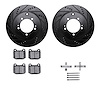 8612-72001 Drilled/Slotted Brake Rotors w/5000 Euro Ceramic Brake Pads Kit & Hardware [Black], 2003-2006 Mitsubishi, Position: R - image 1