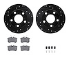 8612-73020 Drilled/Slotted Brake Rotors w/5000 Euro Ceramic Brake Pads Kit & Hardware [Black], 1998-1998 Audi/Volkswagen, Positi - image 1