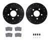 8612-73020 Drilled/Slotted Brake Rotors w/5000 Euro Ceramic Brake Pads Kit & Hardware [Black], 1998-1998 Audi/Volkswagen, Positi - image 2